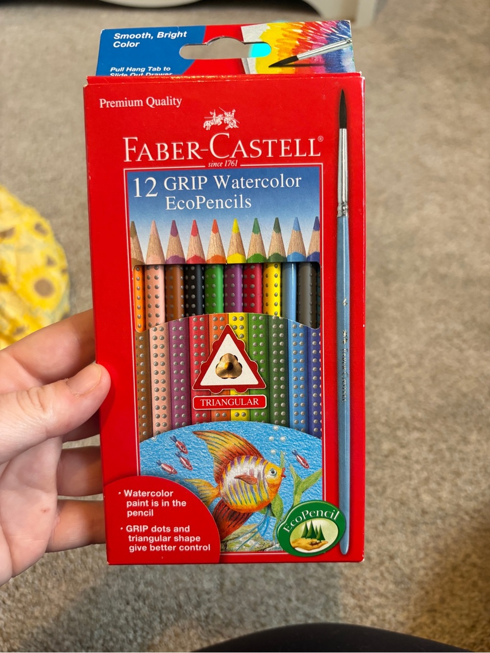 Faber-Castell 12 Grip Watercolor EcoPencils — Assorted Bright Colors